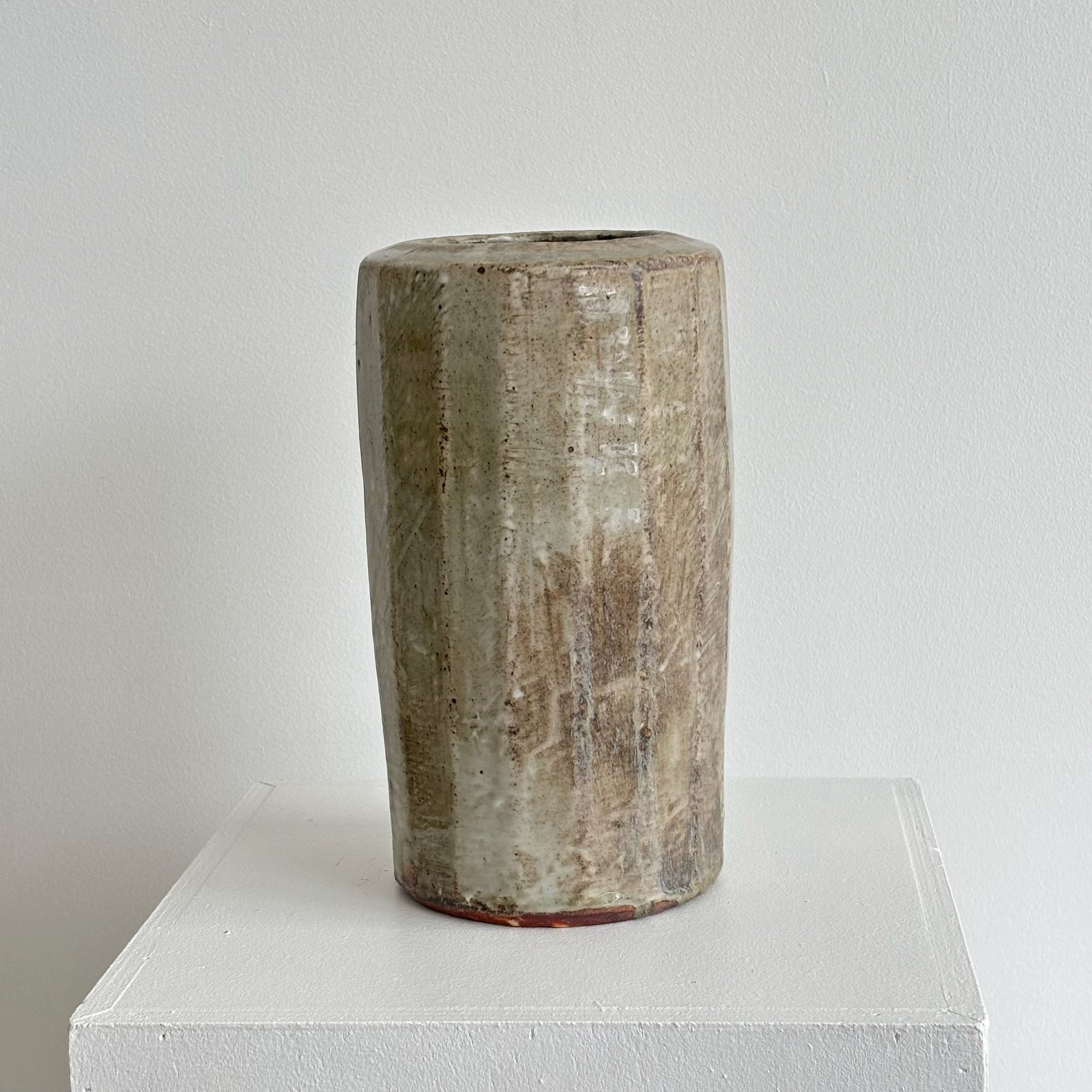 Large cylinder Facet vase Grey Ash